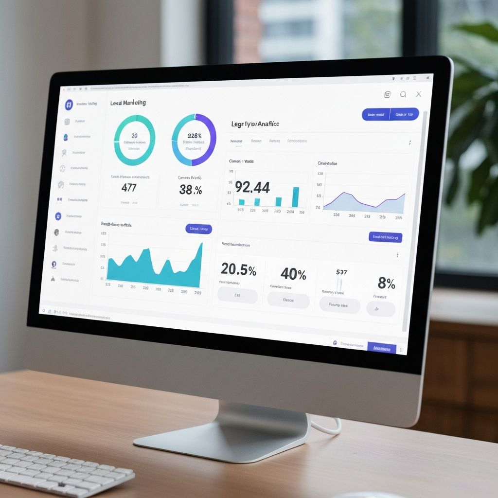 Lead generation dashboard showing personal injury case analytics and conversion tracking